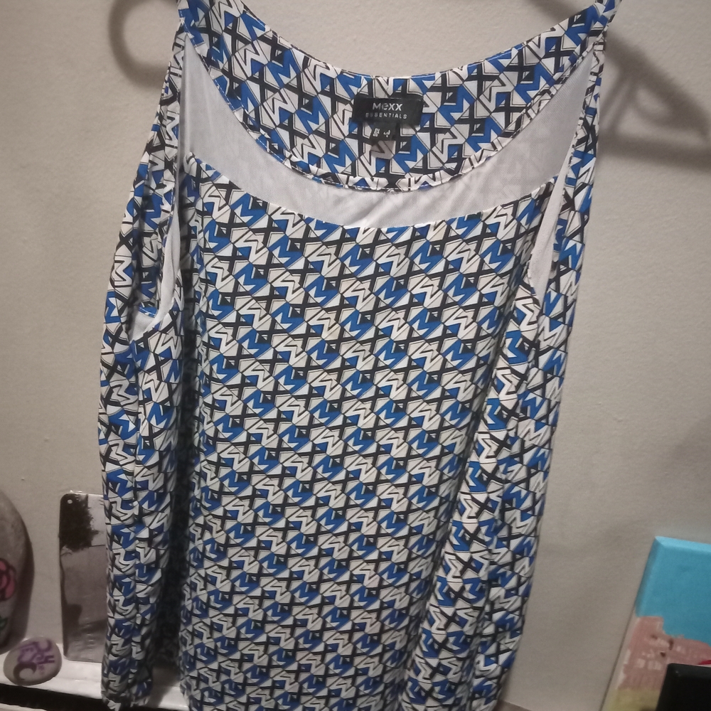 Mexx Blue and Black Patterned Top